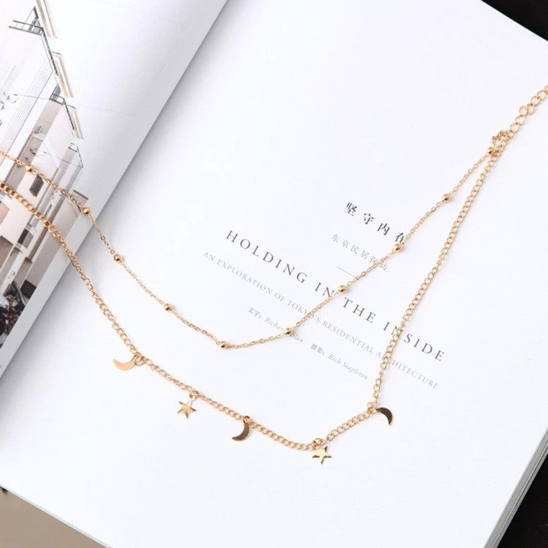 Bohemian Multilayer Star Moon Layered Collar Necklace Jewelry