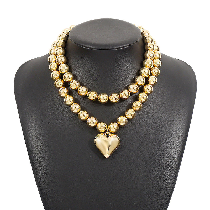 Multi-Layer Round Bead Chunky Necklace