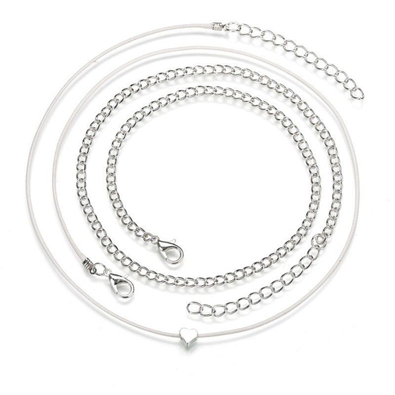 Beach Love Heart Multi-layer Anklet Jewelry