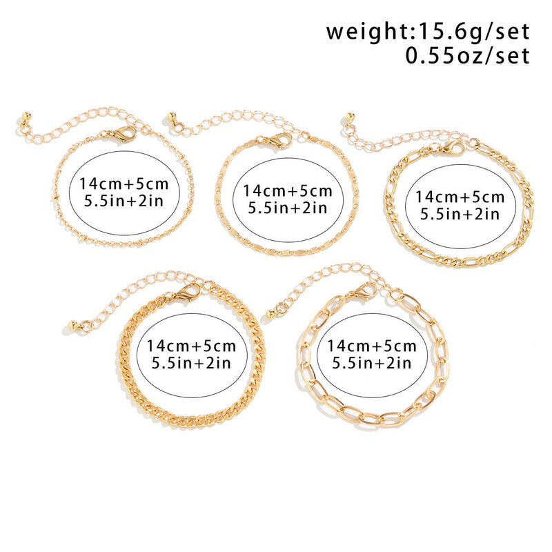 Cuban Chain Bracelet Set