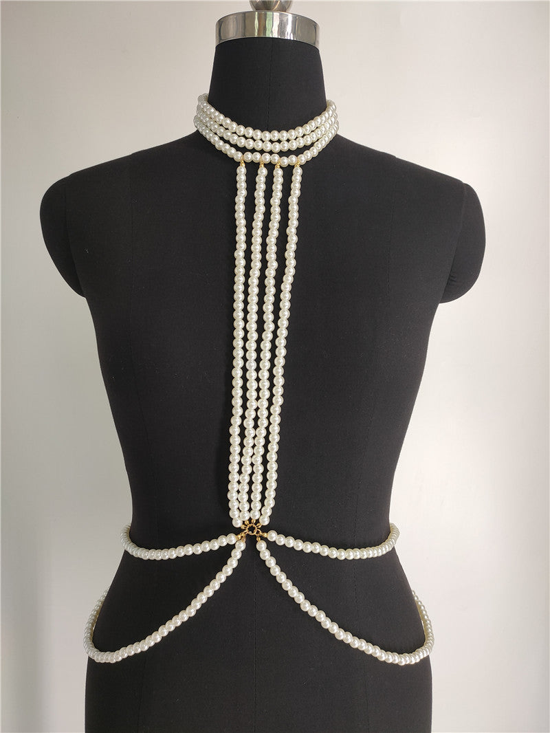 Sexy Bikini Pearl Chest Chain