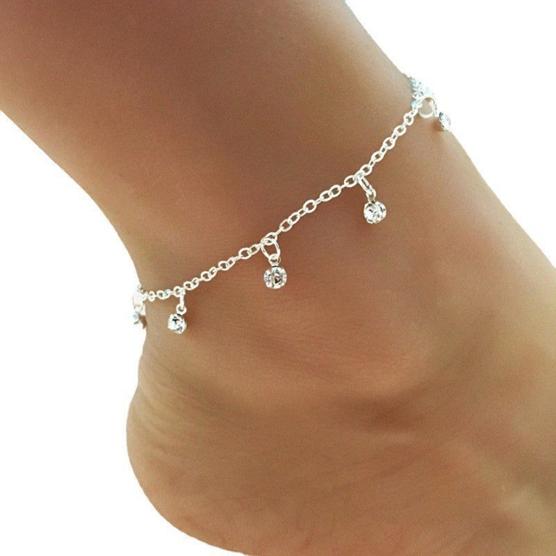 Rhinestone Floating Crystal Beach Anklet Jewelry
