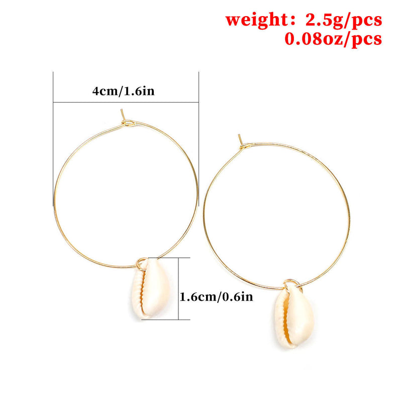Bohemia Jewelry Summer Shell Hoop Earrings