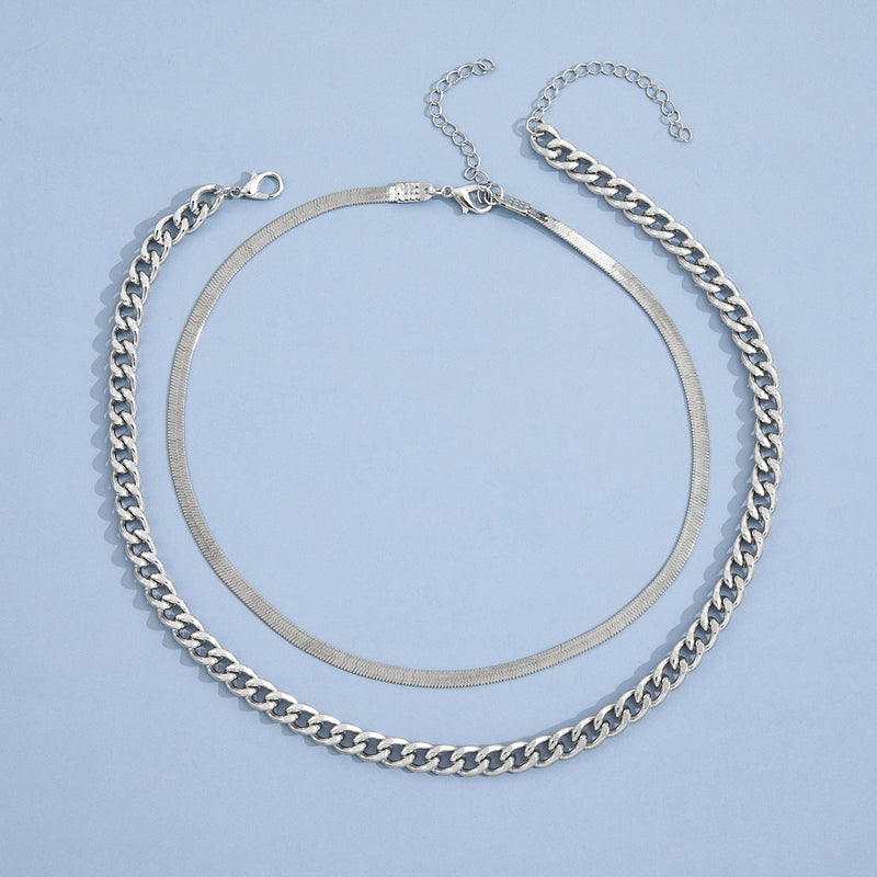 Snake Bone Layer Chain Necklace Women