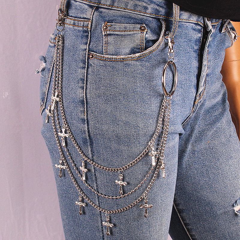 Cross Keychain Punk Trouser Wallet Chain Hip Hop Jeans Chains