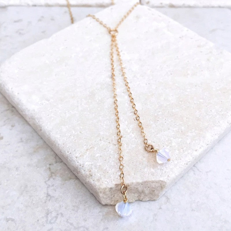 Glass Bead Tassel Necklace