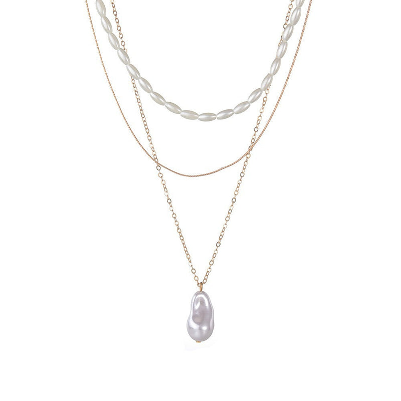 Irregular Baroque Faux Pearl Beads Necklace Choker