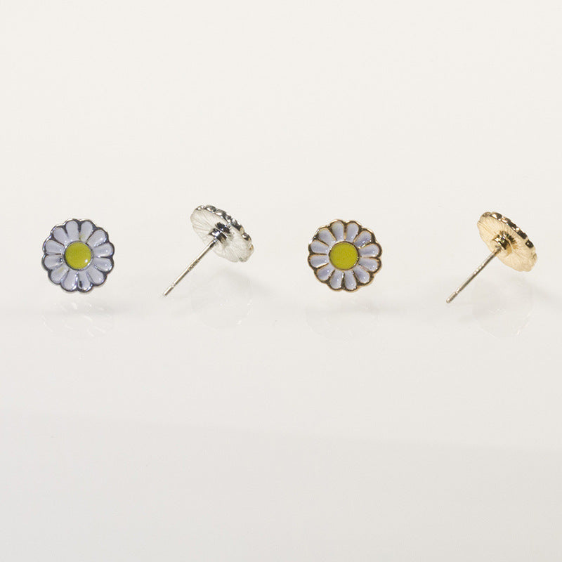 Enamel Daisy Stud Earrings
