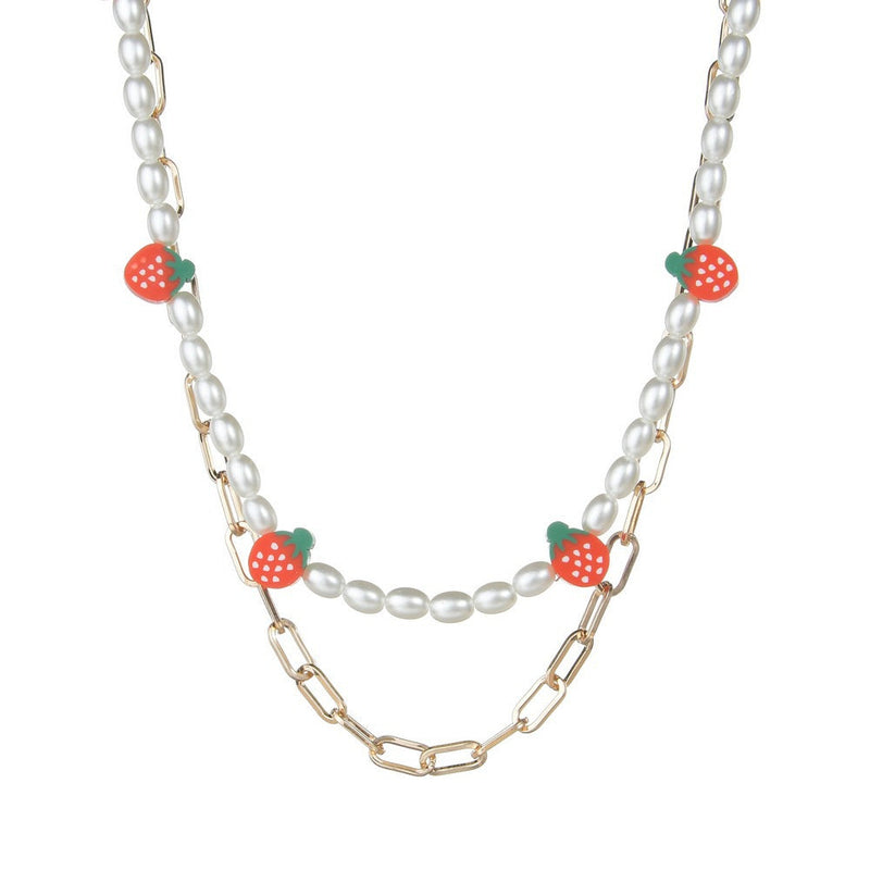 Colorful Strawberry Sweet Pearl Necklace