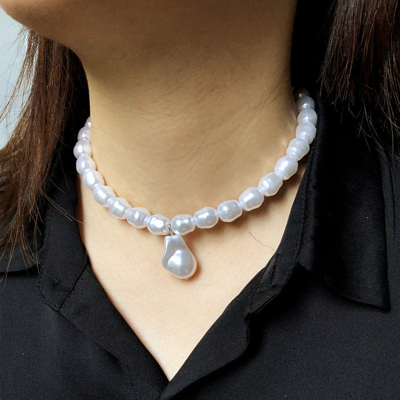 Baroque Pearl Necklace Women's Neck Choker Collarbone Chain Accessories