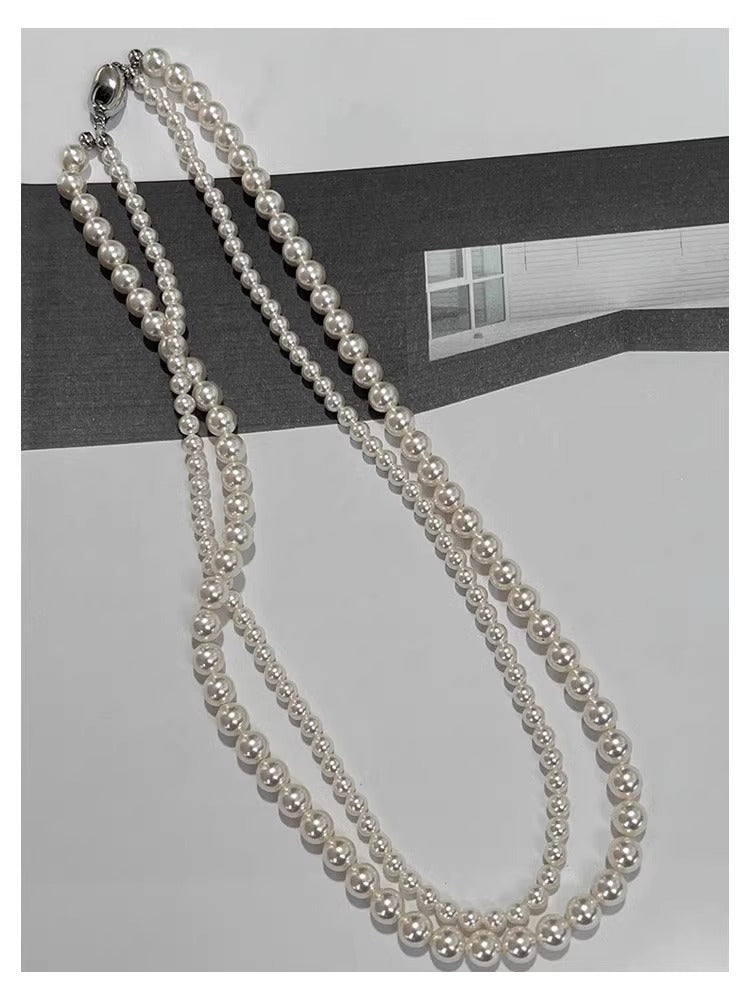 Layered Imitation Pearl Beaded Necklaces