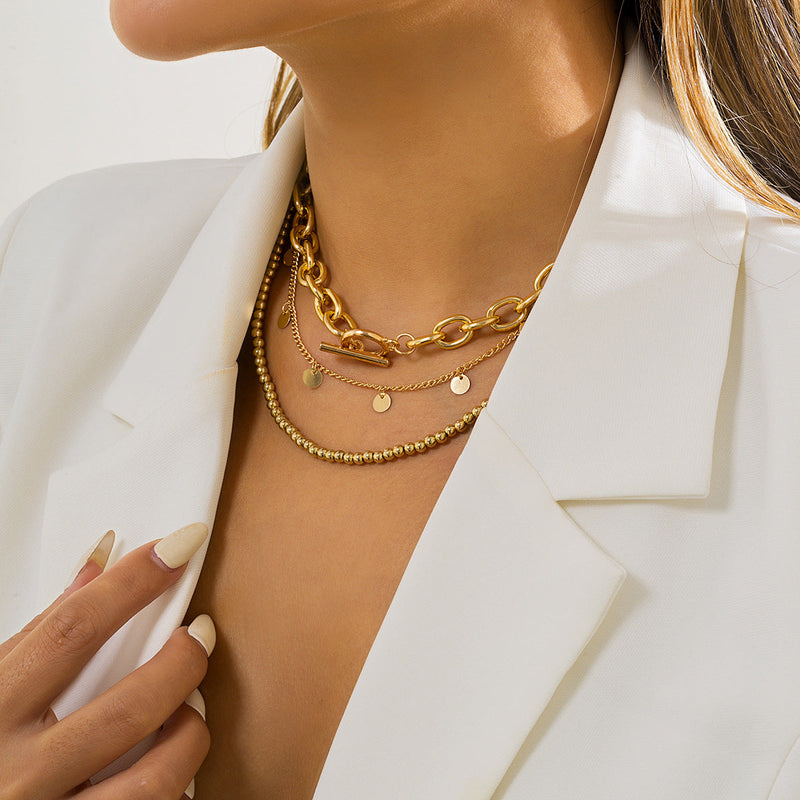 Multi Layer Tassel Chain Necklace Set