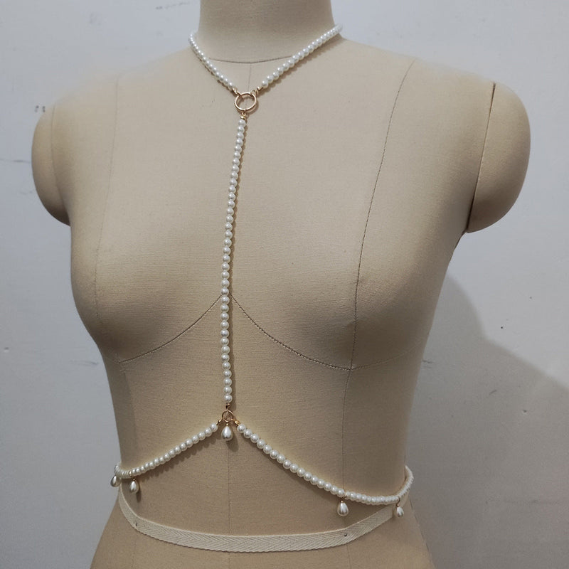 Sexy Bikini Pearl Breast Chain for Girls
