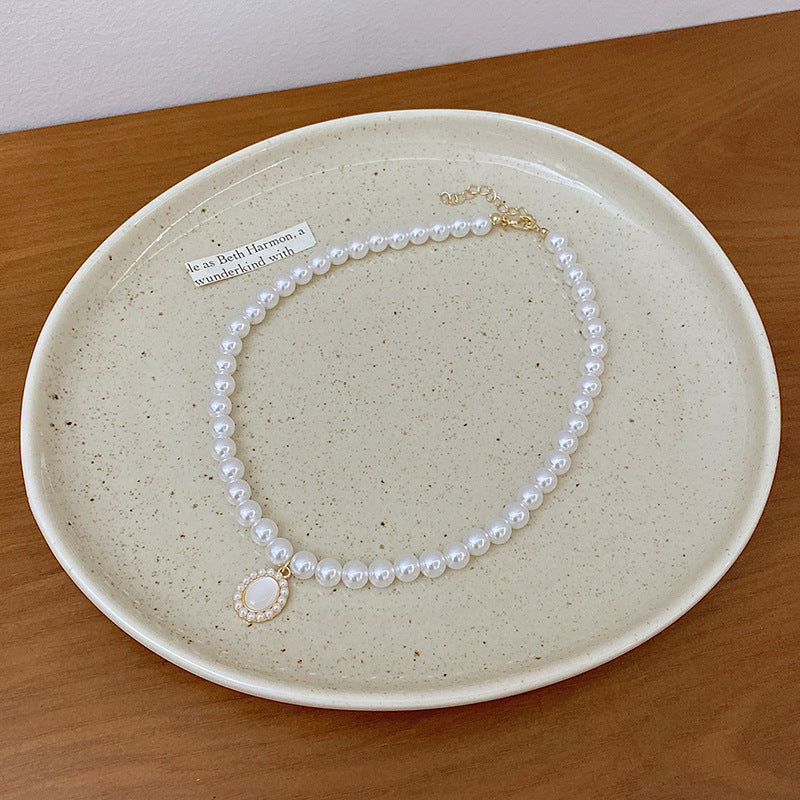 Pearl Necklace for Women Popular Opal Pendant Lady Girls Jewelry