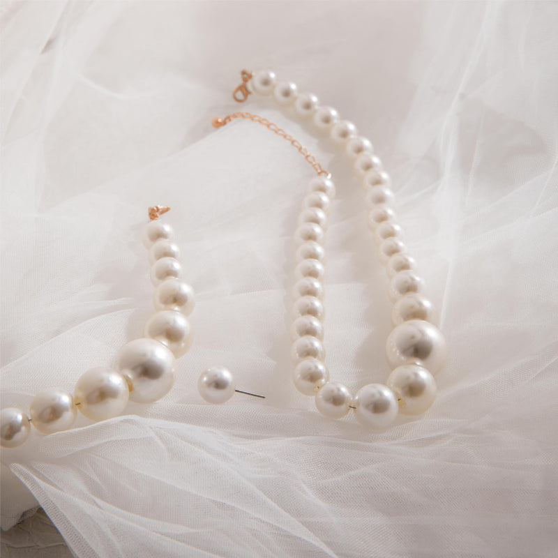 Vintage Pearl Wedding Bridal Jewelry Set