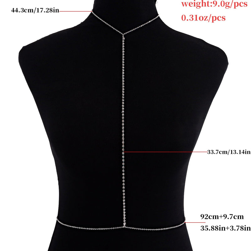 Bra Chain Sexy Cross Rhinestone Body Chain