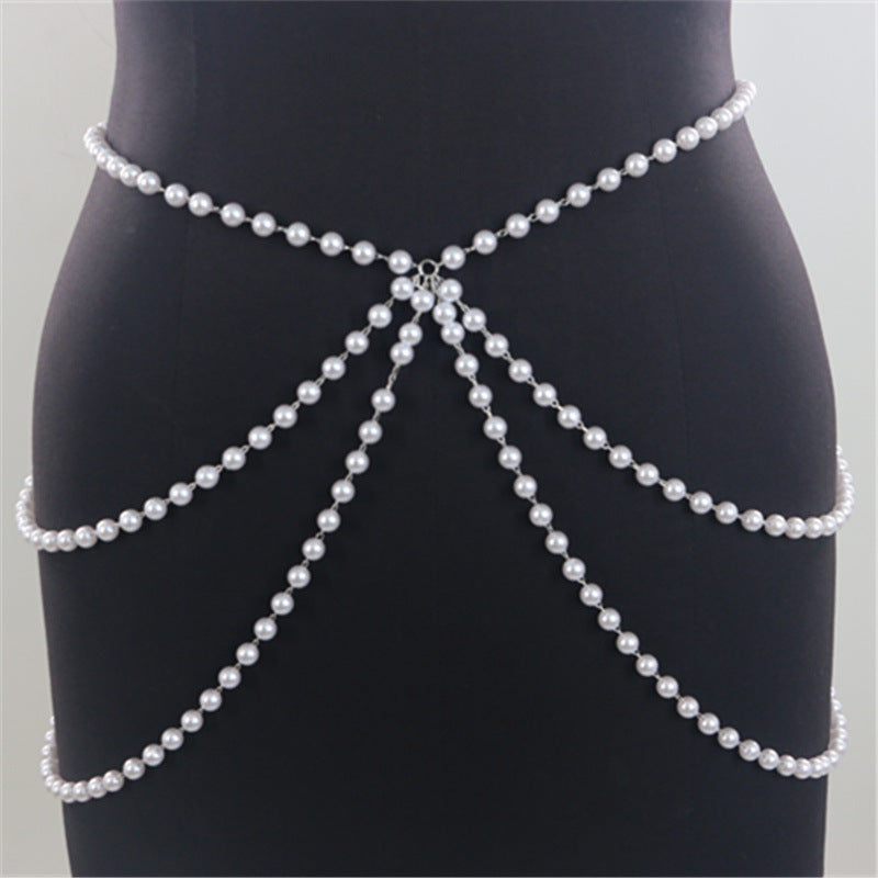 Multi-Layer Pearl Belt New Bead Skirt Chain