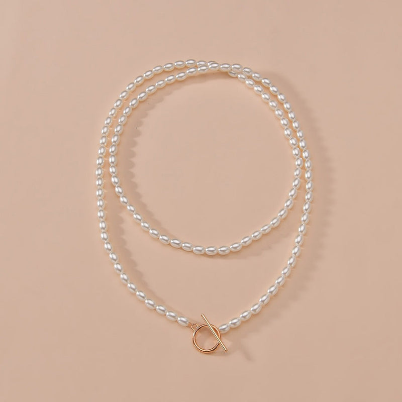 Vintage Women Baroque Pearl Necklace Exaggerated White Faux Choker