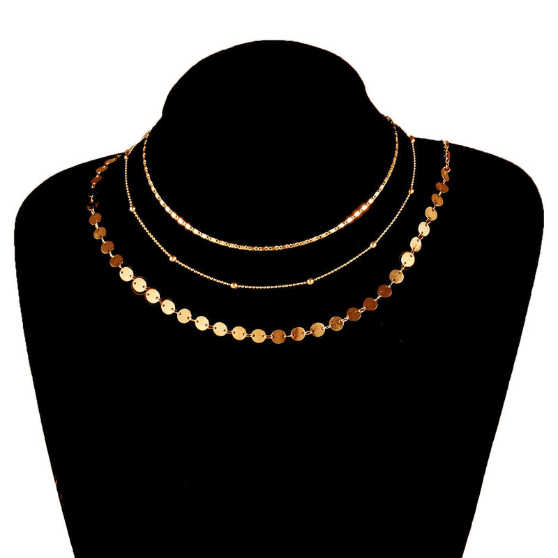 Multiple Bead Chain Choker Necklace for Women