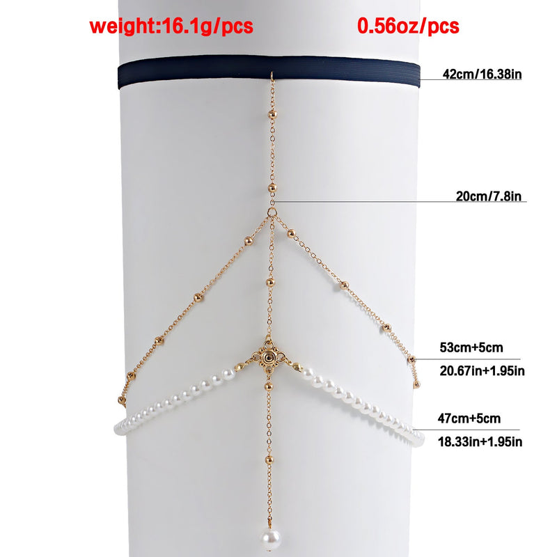 Multi-Layer Pearl Chain Leg Chain
