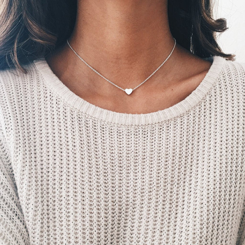 Heart Charm Choker Necklace