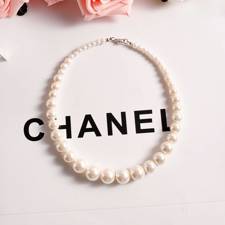 Simple Imitation Pearl Choker Necklace for Women