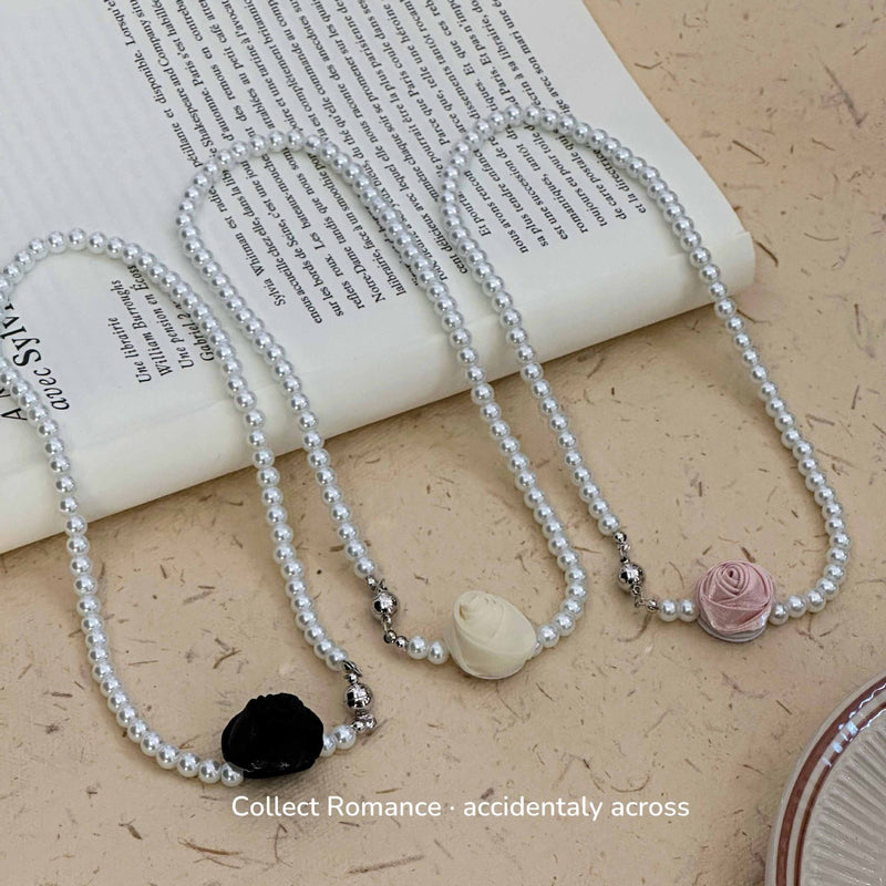Fashion Rose Flower Pearl Necklace