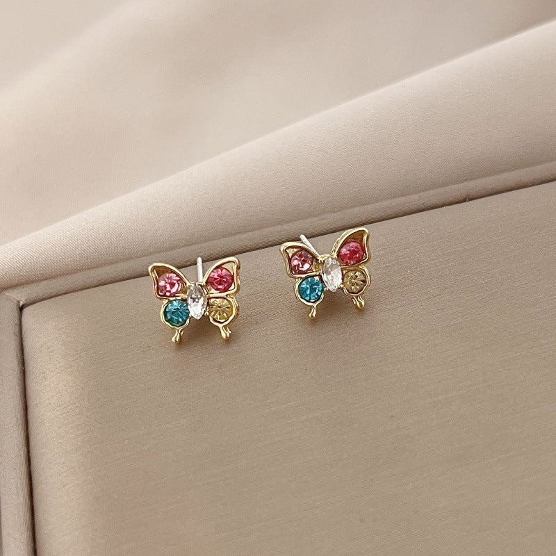 Colorful Rhinestone Butterfly Earring