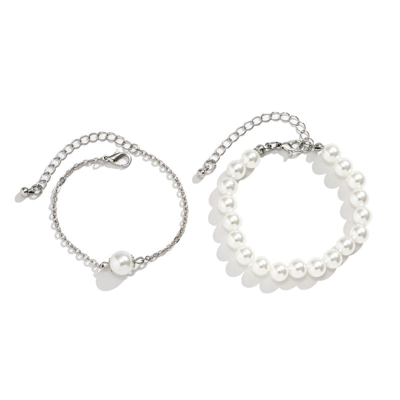 Round White Pearls Bracelet