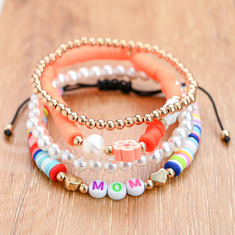 Bohemian Beaded Stretch Bracelets Colors Clay Beads