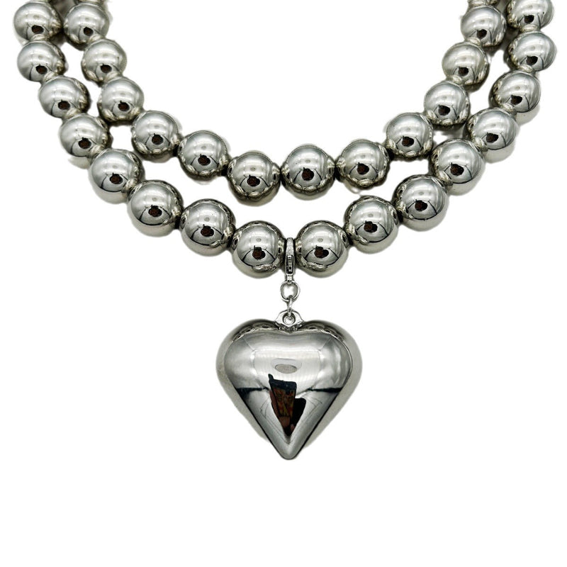 Chunky Heart Shape Exaggerated Big Beads Choker Necklace