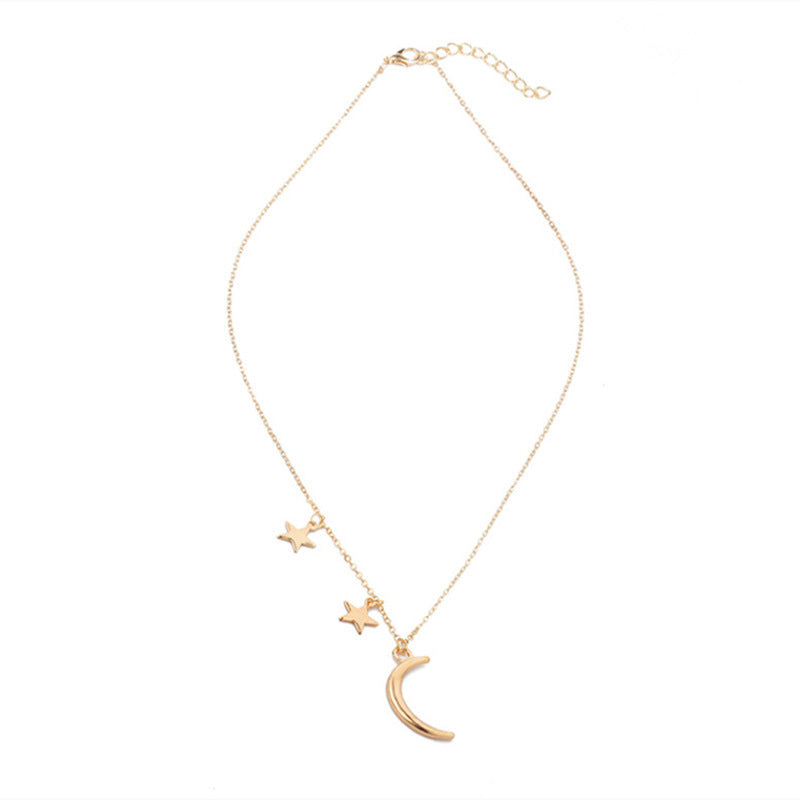 Crescent Moon Star Necklace