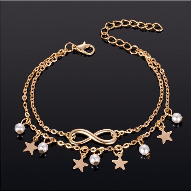 Star Infinity Anklets Fashion Multilayer Foot Chain