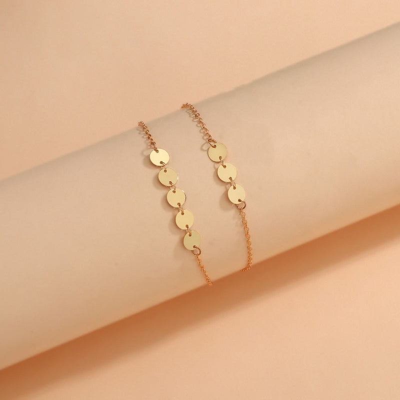 Double Layer Disc Anklet Chain