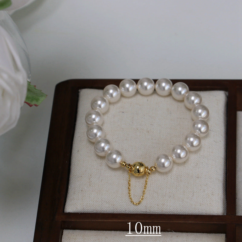Glass Pearl Bracelet Woman Magnet Clasp