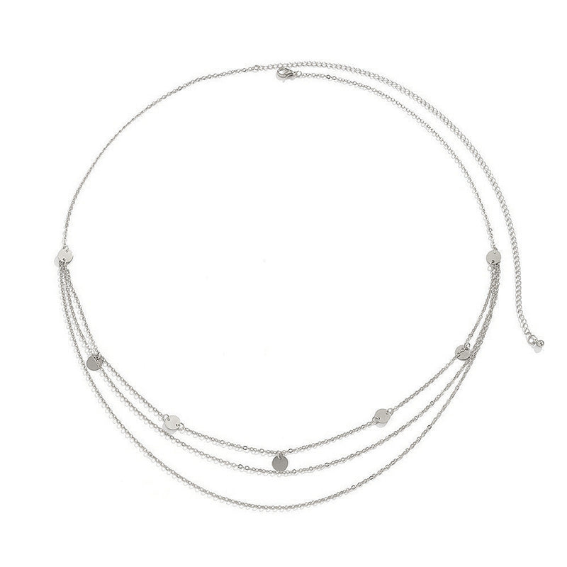 Sexy Metal Thin Body Chain Belts Sexy Simple Sequin Pendant Body Chain