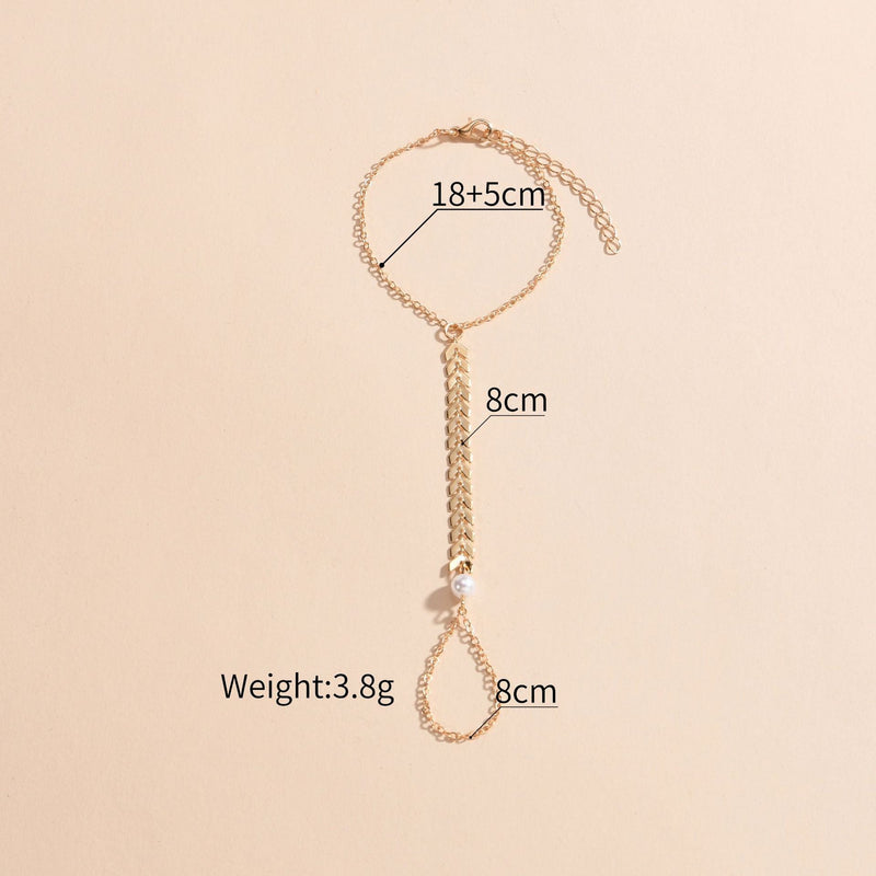 Wheat Chain Elegant Pearl Bracelet