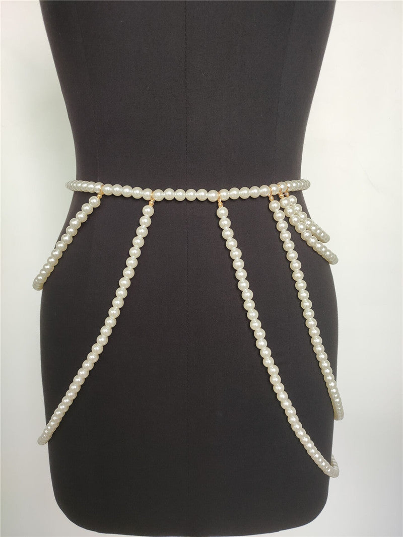 Multi-Layer Pearl Belt New Bead Skirt Chain