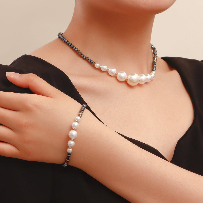 Pearl Baroque Glass Bead Chain Necklace