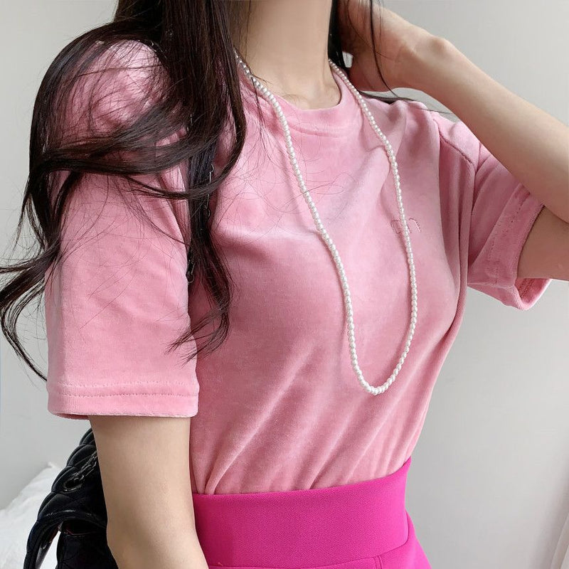 Lady Jewelry Classic Tiny Glass Pearl Necklace