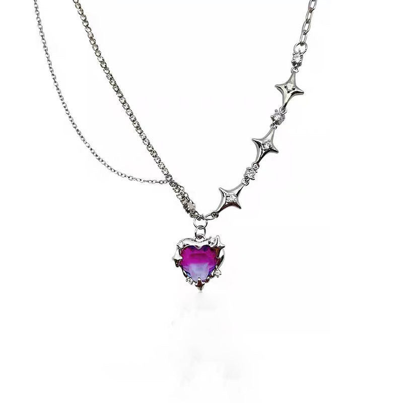 Sweet Crystal Love Stone Fashion Jewelry Women Necklace
