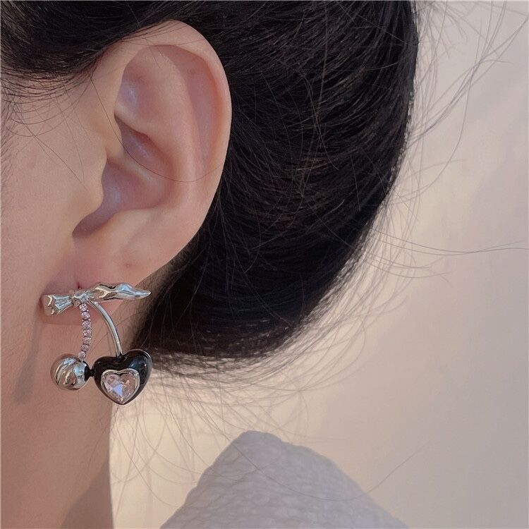 Pink Stone Cherry Earrings