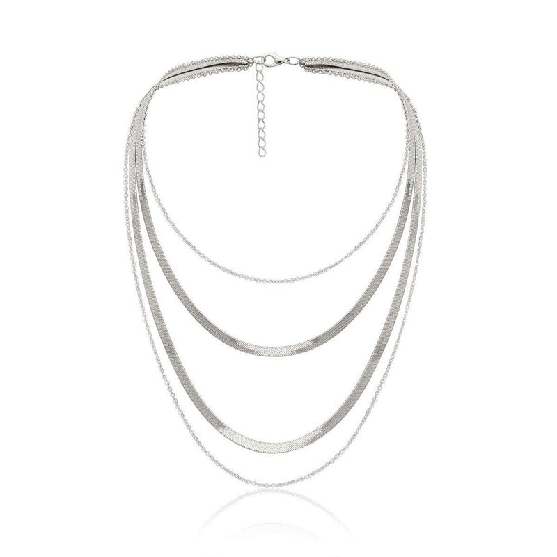 Multi Layer Snake Bone Chain Necklace Choker for Women