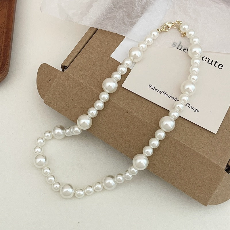 Chain Handmade White Multi-Layer Pearl Wedding Necklace