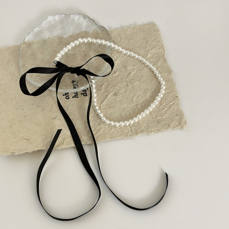 Long Bow Collarbone Chain Necklace DIY Lace up