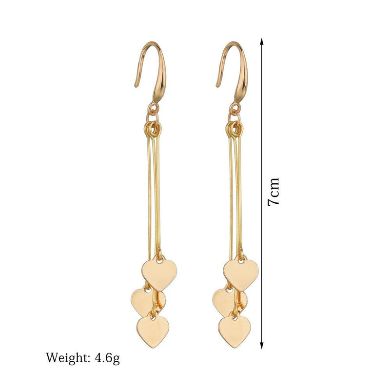 Womens Heart Drop Earrings