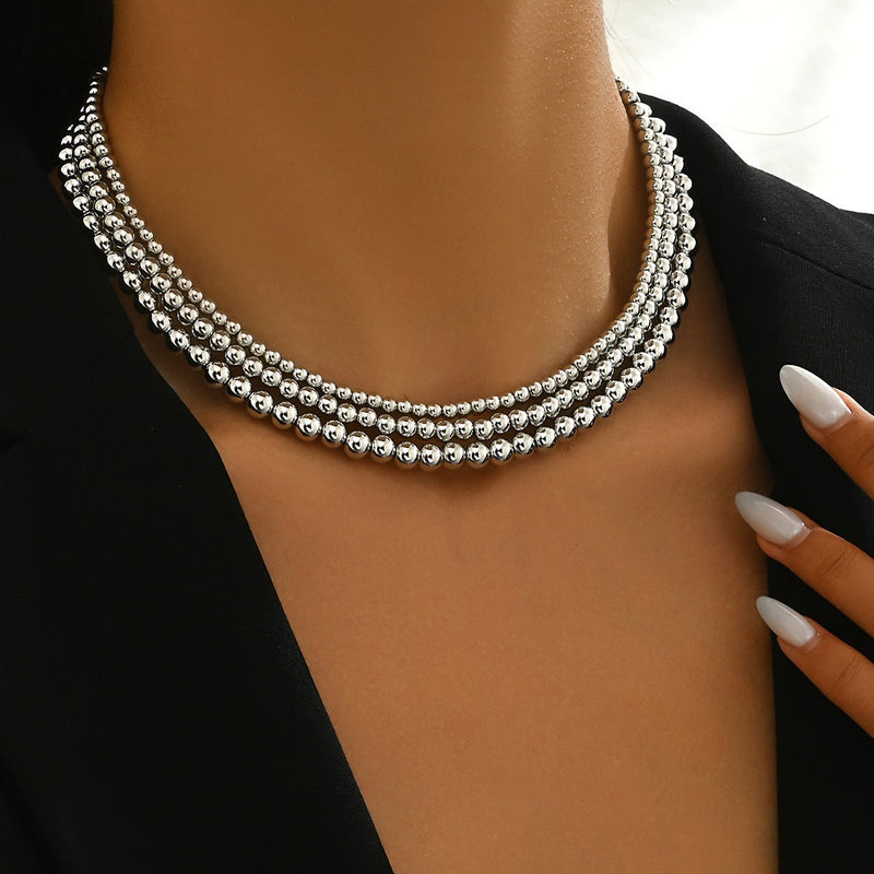 3Pcs Stackable Beaded Necklace for Women