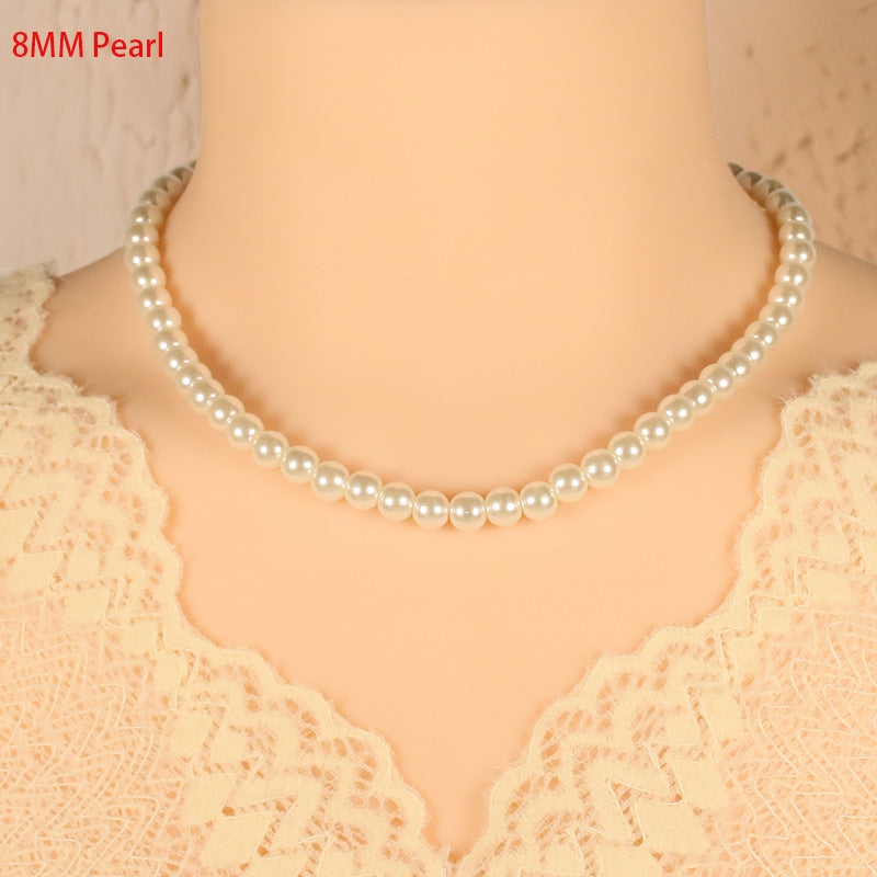 Glass Pearl Necklace Jewelry Summer Choker Jewelry