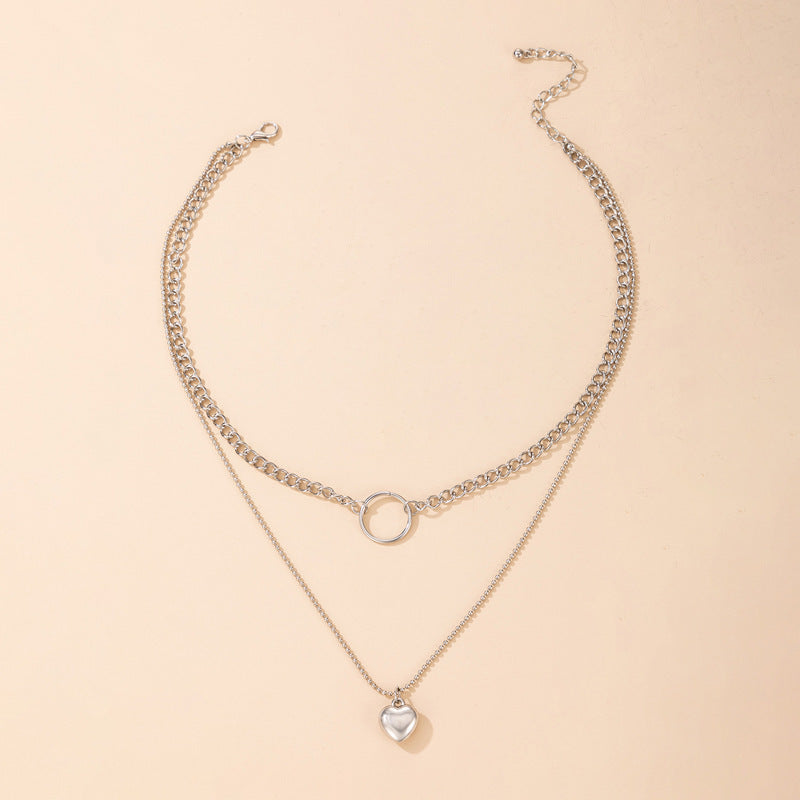Heart Layered Chain Necklace for Women