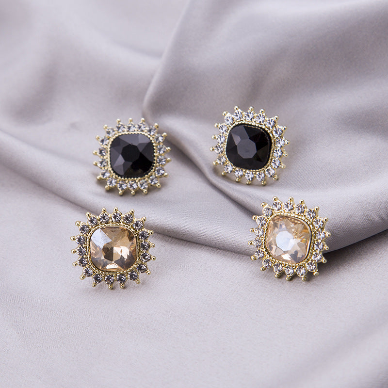 Geometric Square Rhinestone Earring